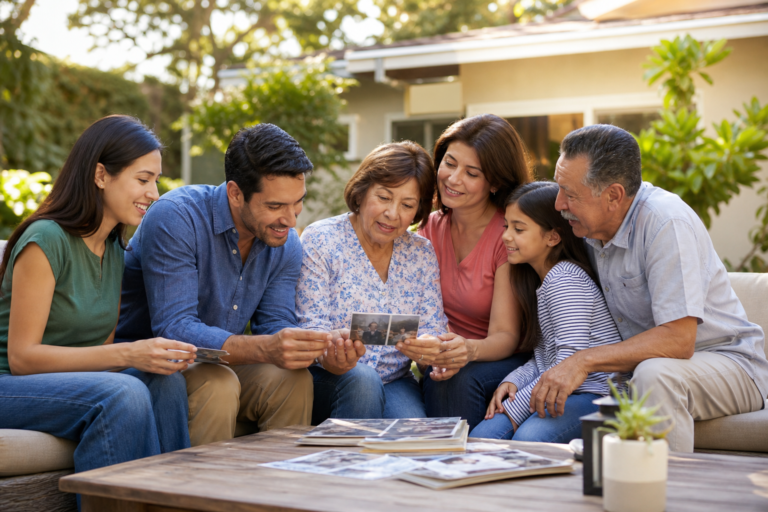 Whole Life Insurance for Parents: Protecting Your Kids Long-term - Multigenerational family in backyard discussing legacy pla