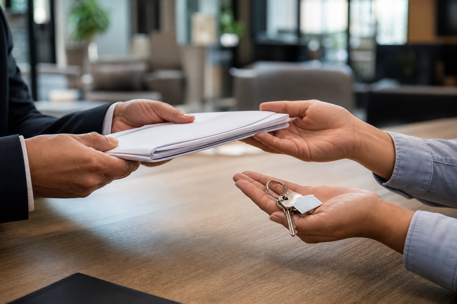 Whole Life Insurance for Parents: Protecting Your Kids Long-term - Hands exchanging a life insurance policy document symboliz