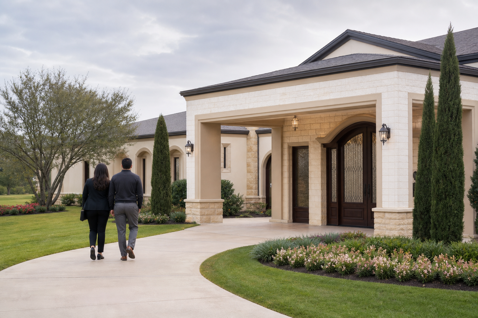 Texas Life Insurance Guide: How to Protect Your Family Without Overpaying - Exterior of a memorial service venue with visitor