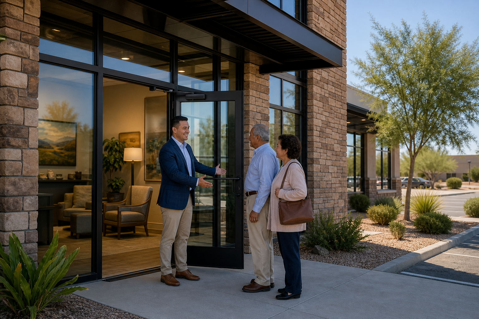 Ohio Seniors: How to Lock in Final Expense Coverage Before Rates Rise - Local insurance agent greeting senior clients outside