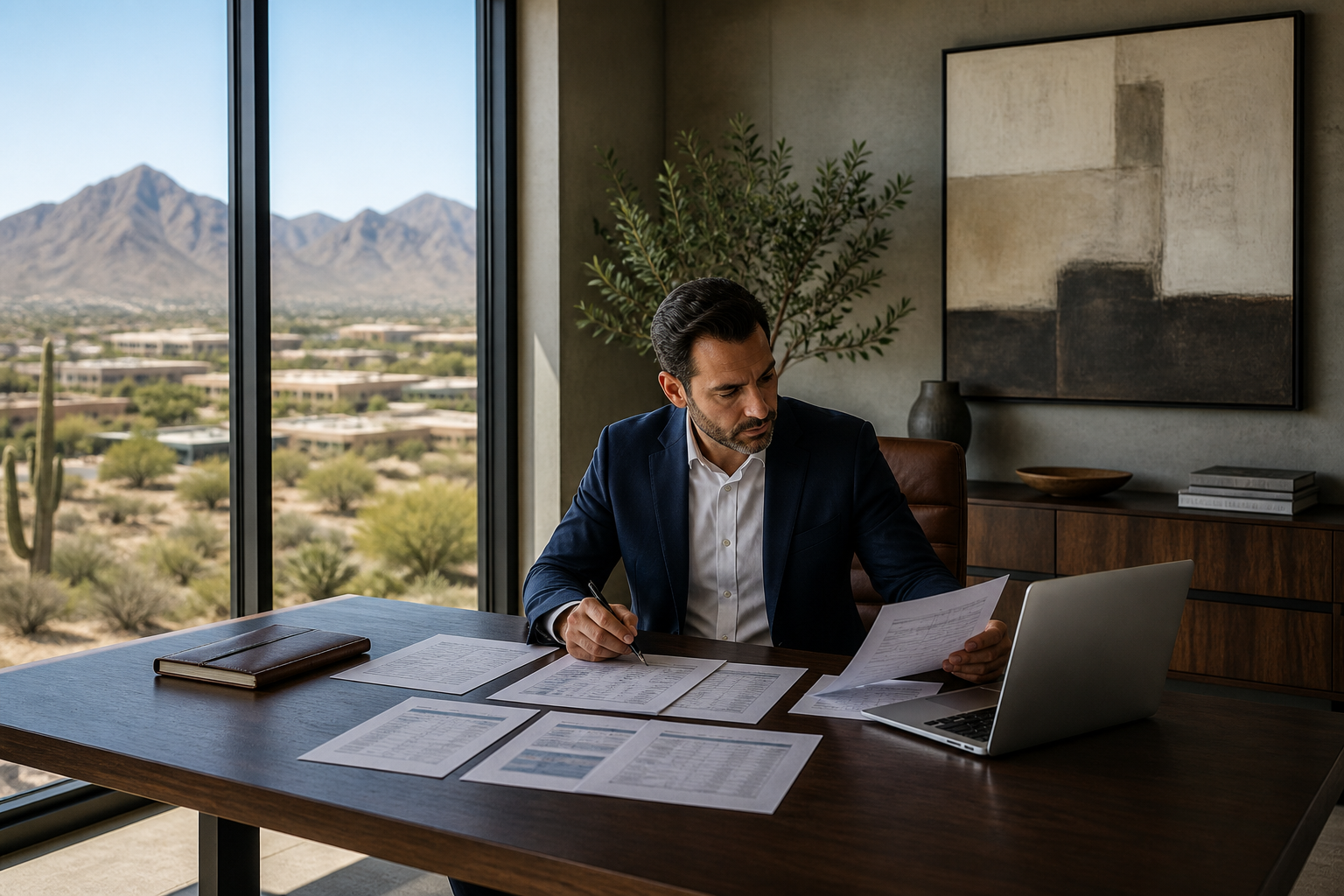 Whole Life Insurance Options - Insurance advisor comparing carrier financial strength reports and ratings while advising a se