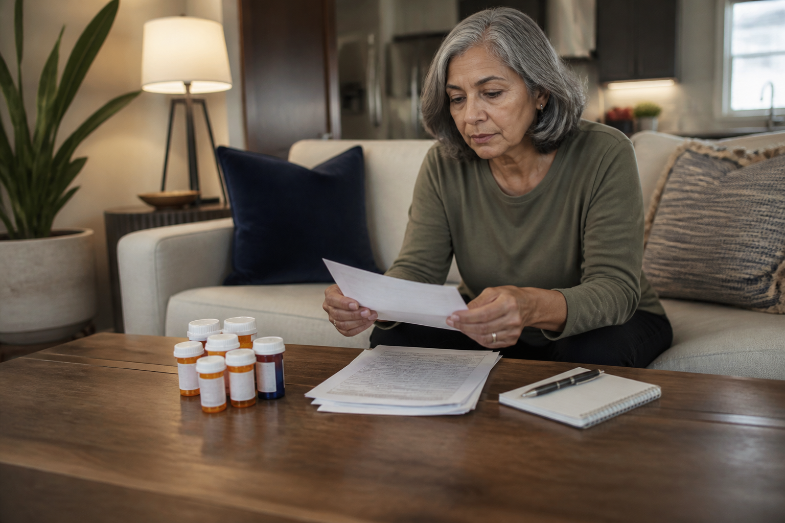 Get Approved for Final Expense Insurance - Medication list and prescriptions on a table to prepare documentation for final ex