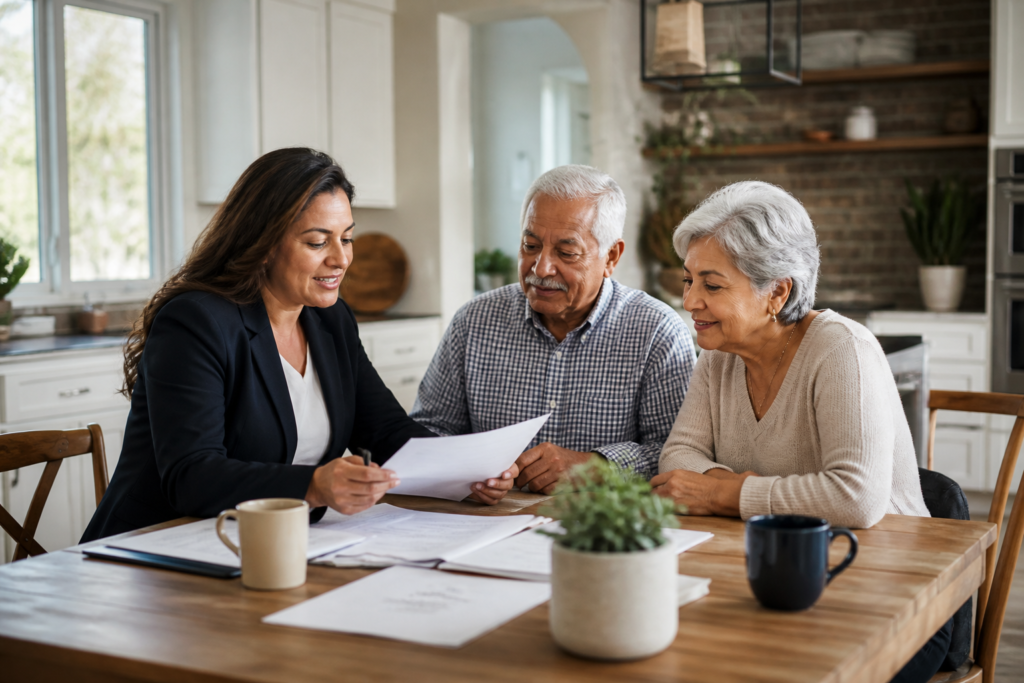 Virginia Life Insurance Basics: What Most Families Get Wrong - Insurance agent reviewing life insurance documents with a seni